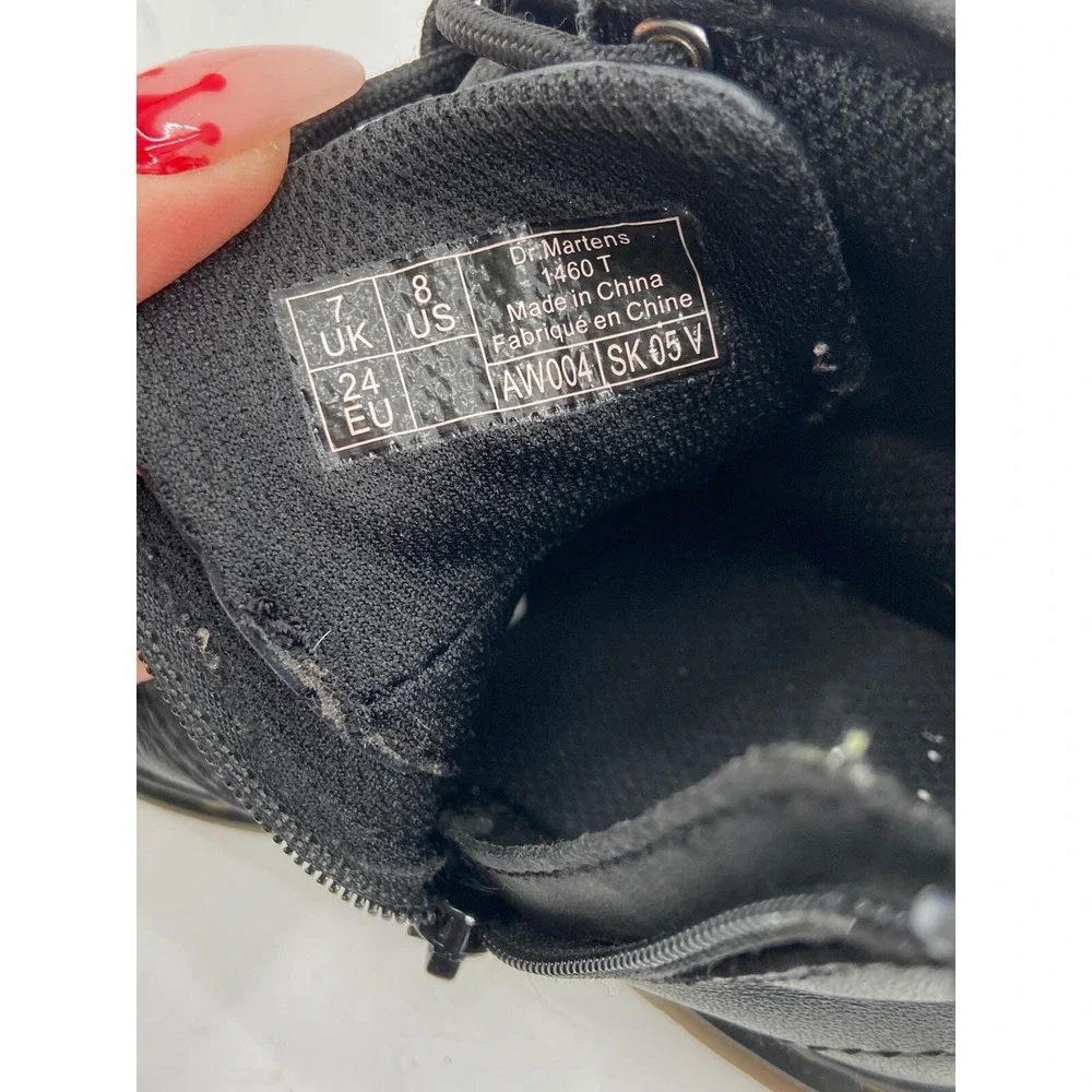 Dr. Martens 1460‎ Softy T Black Leather Boots Infant Size 8
